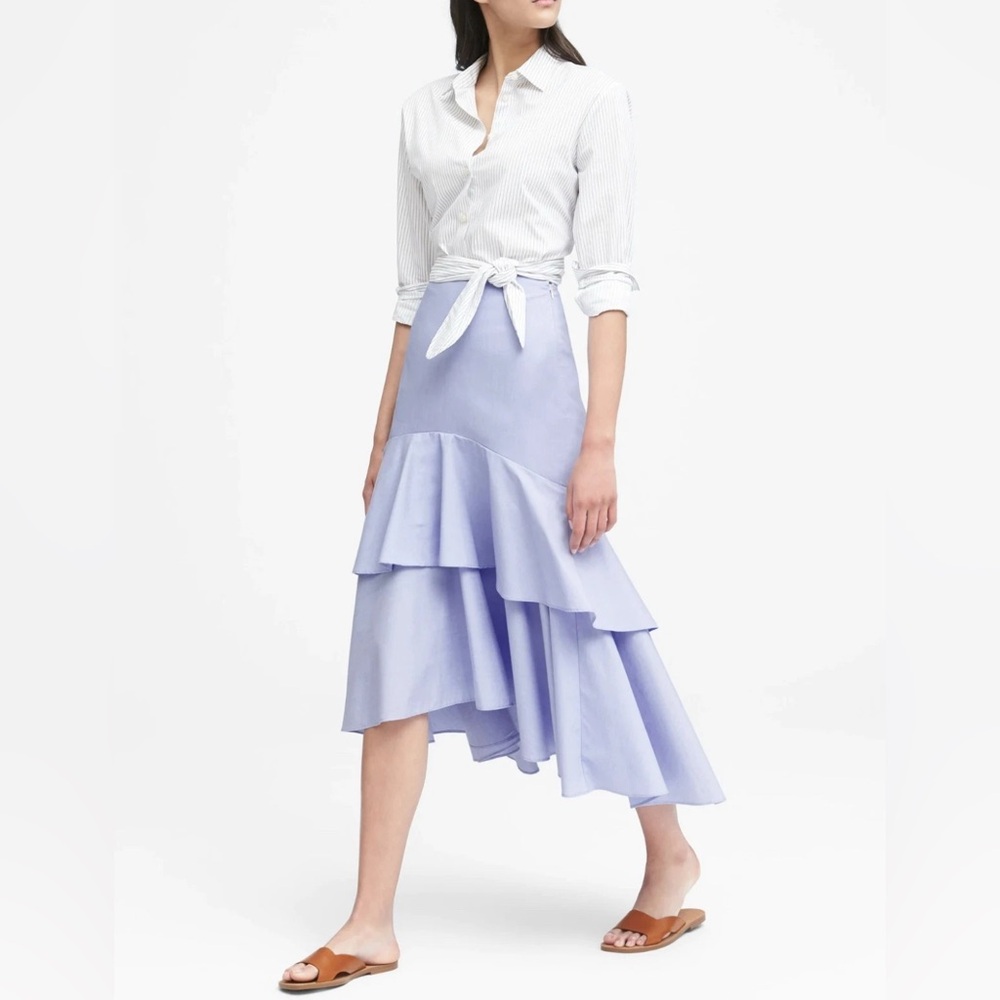 Banana republic tiered high low skirt